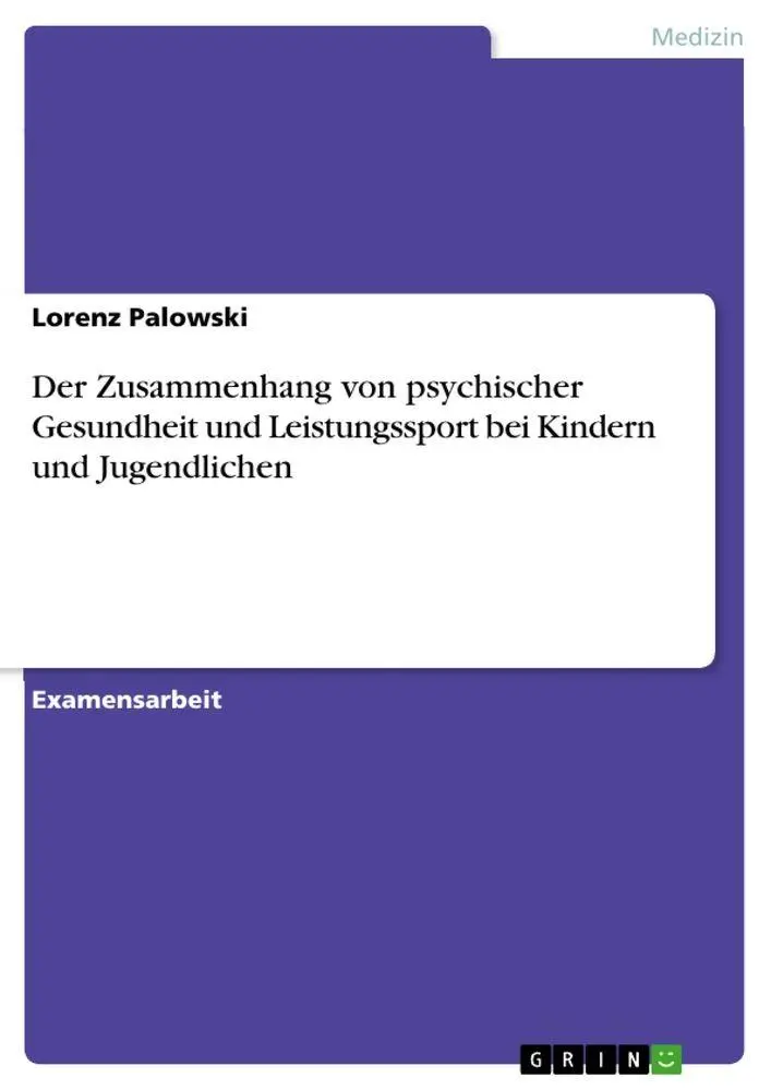 Cover: 9783389056677 | Der Zusammenhang von psychischer Gesundheit und Leistungssport bei...