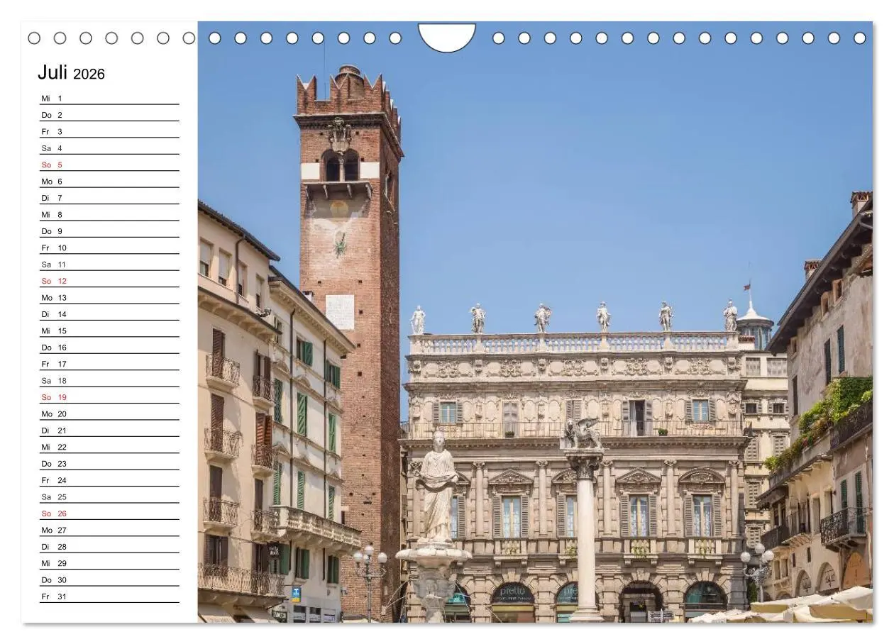 Bild: 9783457986677 | VERONA Historisches Stadtherz (Wandkalender 2026 DIN A4 quer),...
