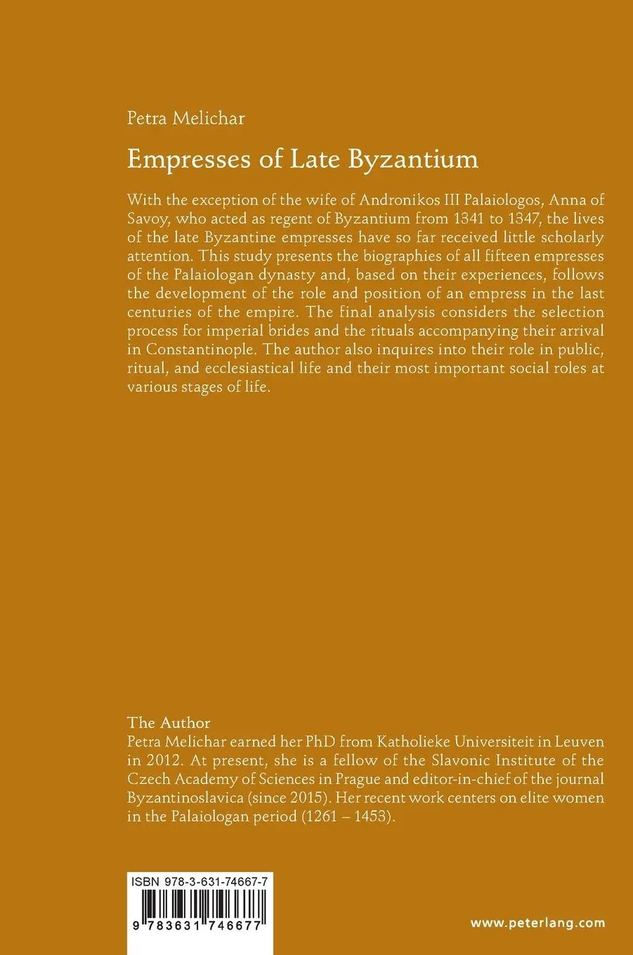 Rückseite: 9783631746677 | Empresses of Late Byzantium | Petra Melichar | Buch | Englisch | 2019