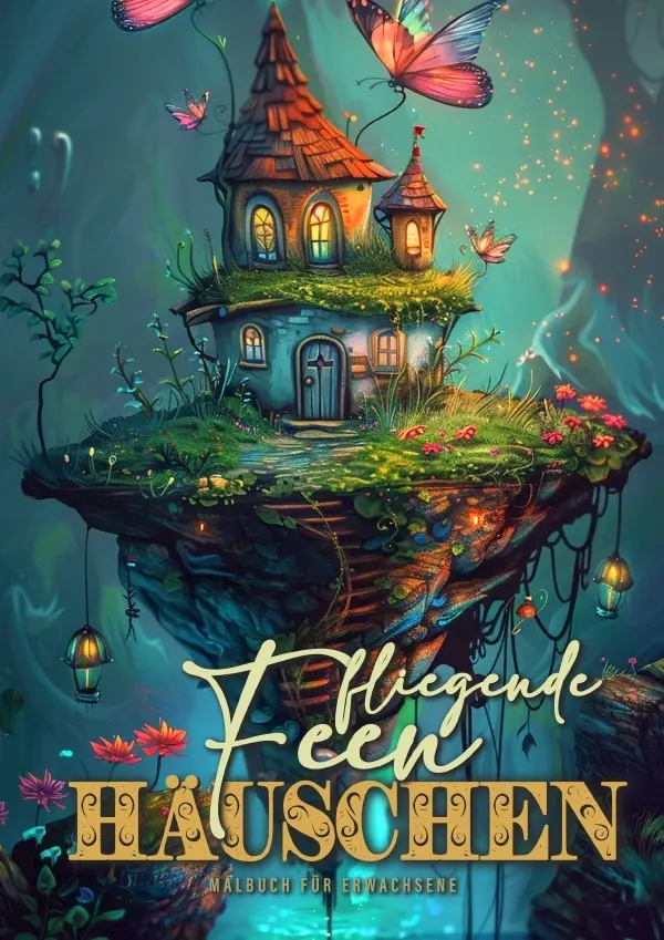 Cover: 9783758496677 | Fliegende Feen Häuschen Malbuch für Erwachsene | Publishing (u. a.)