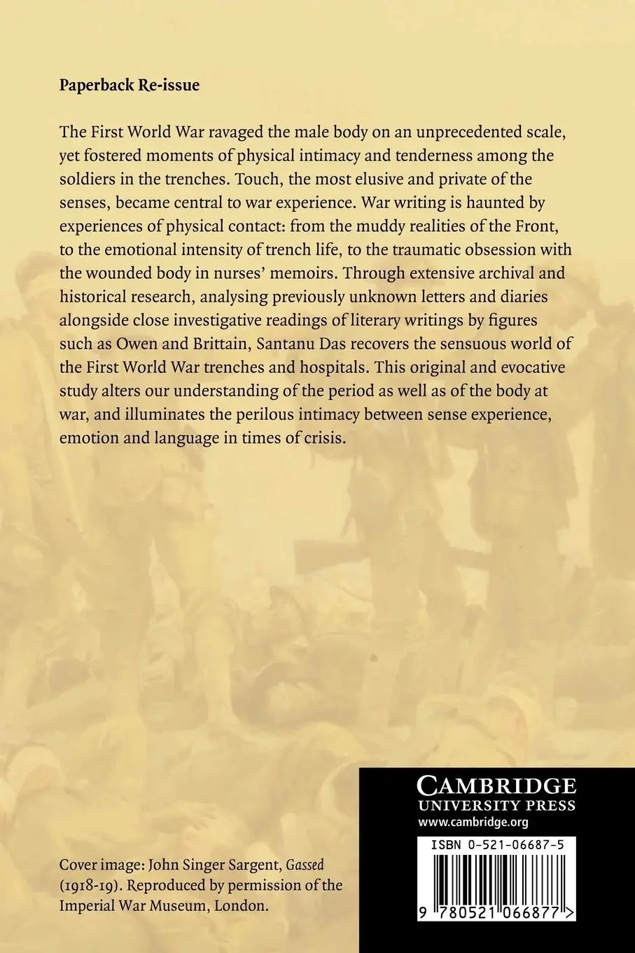 Rückseite: 9780521066877 | Touch and Intimacy in First World War Literature | Santanu Das | Buch