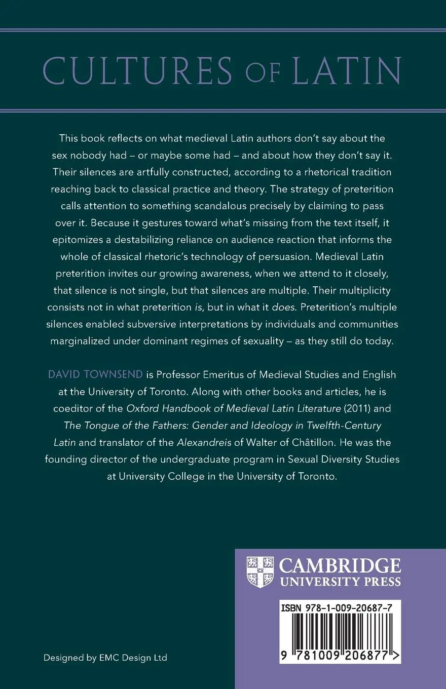 Rückseite: 9781009206877 | Queering Medieval Latin Rhetoric | David Townsend | Taschenbuch | 2023