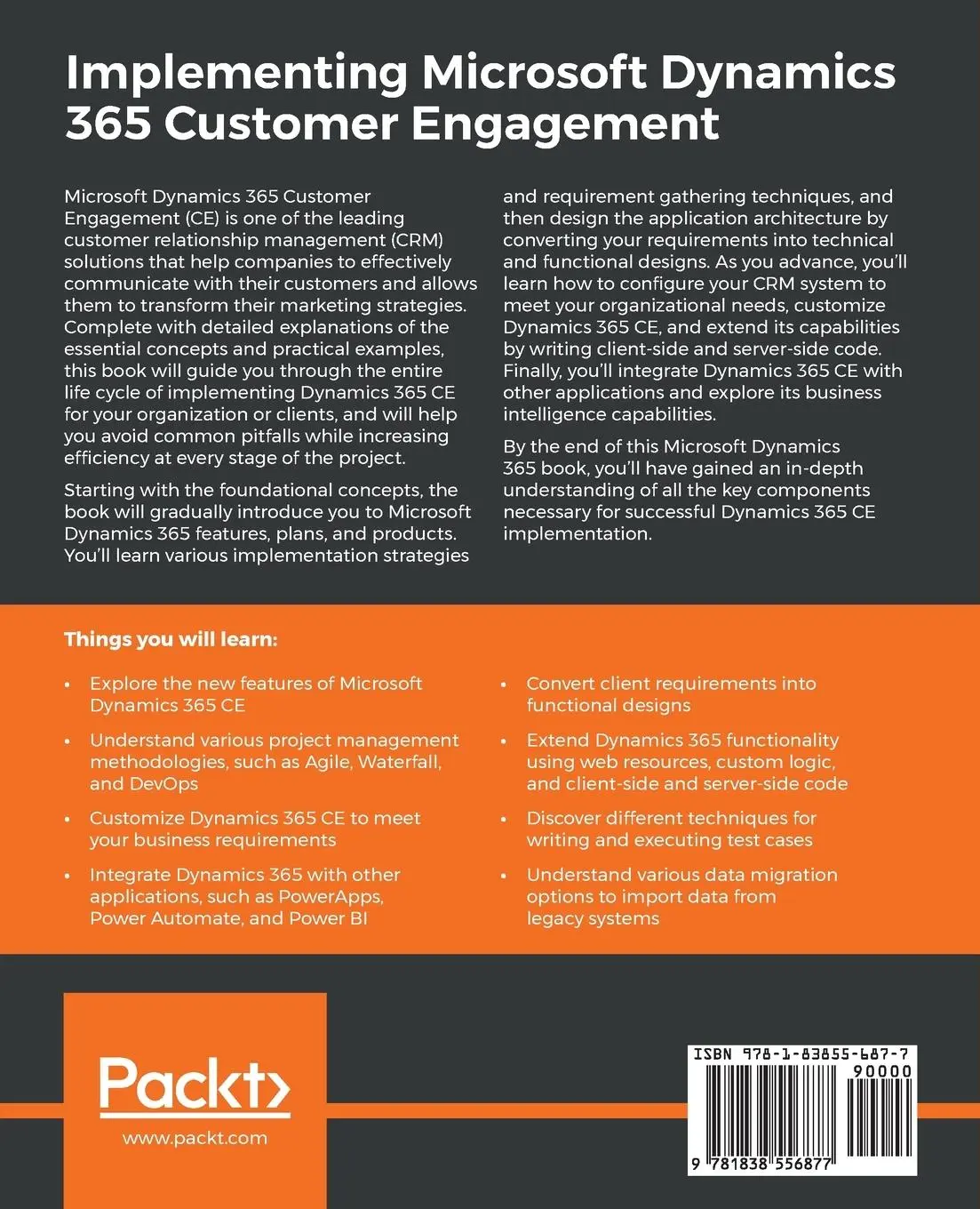 Rückseite: 9781838556877 | Implementing Microsoft Dynamics 365 Customer Engagement | Mahender Pal