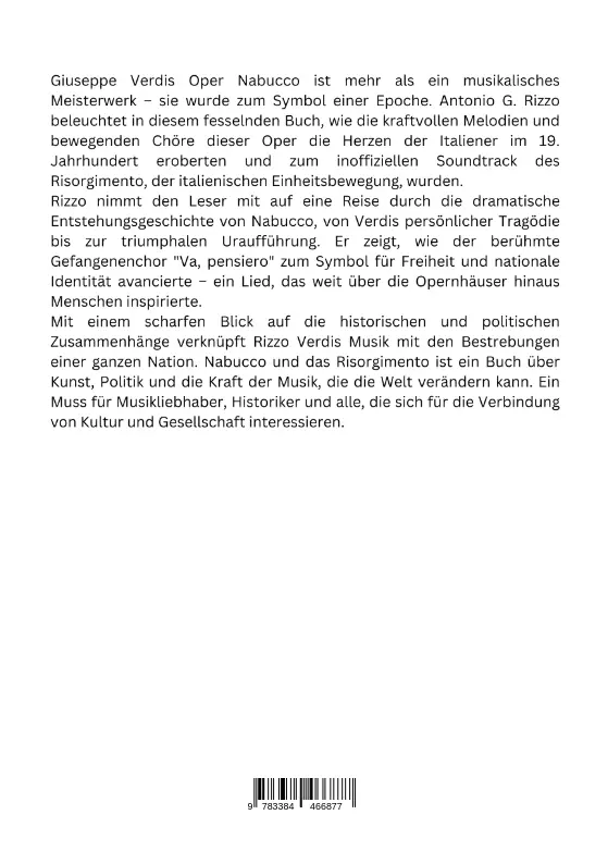 Rückseite: 9783384466877 | Nabucco und das Risorgimento | Antonio G. Rizzo | Taschenbuch | 296 S.