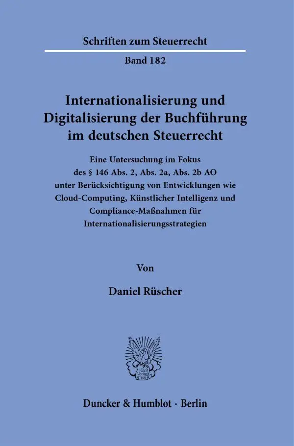 Cover: 9783428186877 | Internationalisierung und Digitalisierung der Buchführung im...