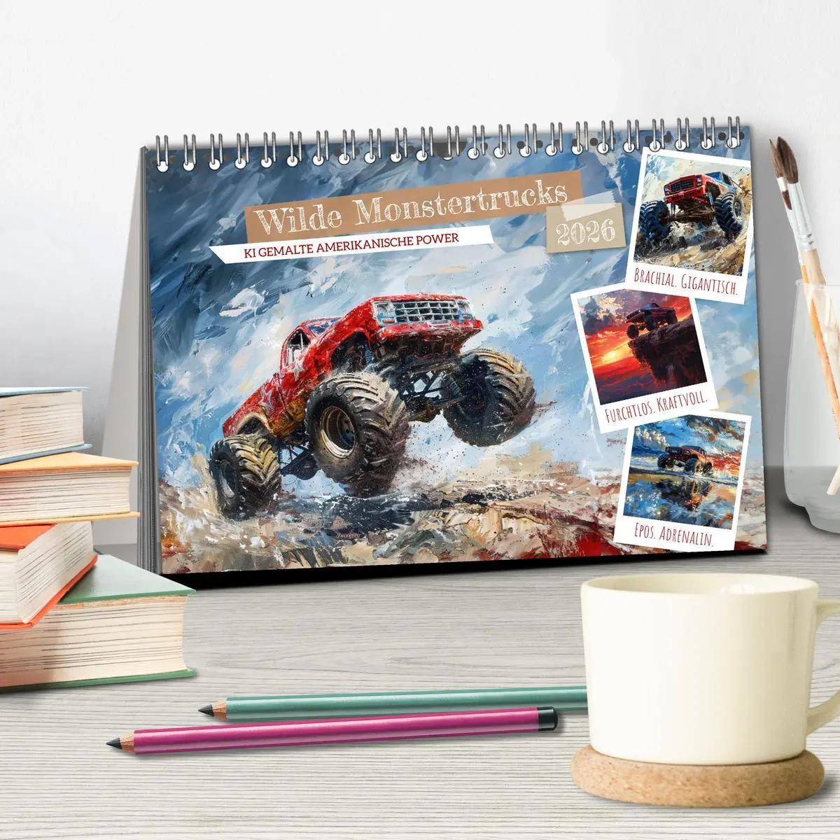 Bild: 9783457416877 | Wilde Monstertrucks (Tischkalender 2026 DIN A5 quer), CALVENDO...