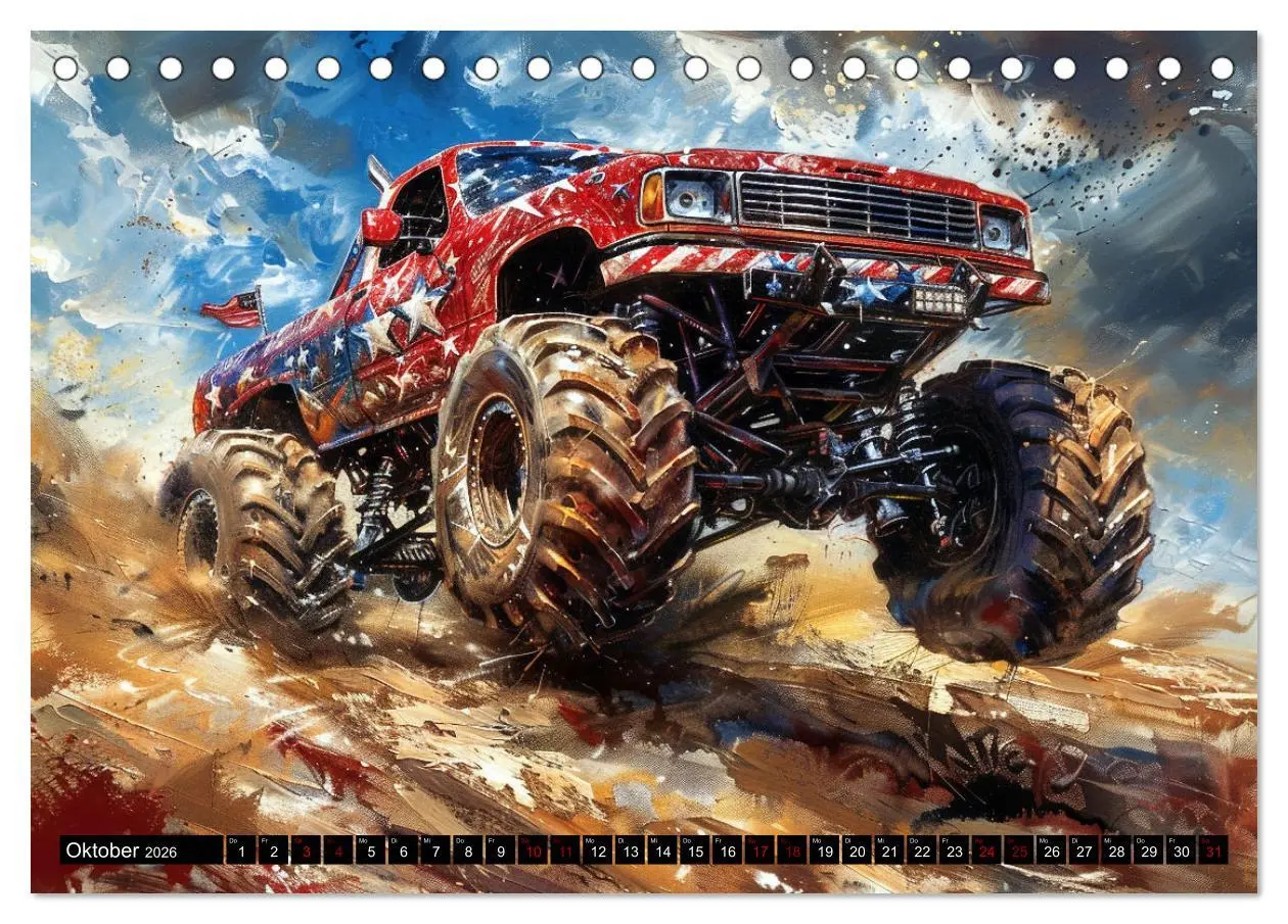 Bild: 9783457416877 | Wilde Monstertrucks (Tischkalender 2026 DIN A5 quer), CALVENDO...