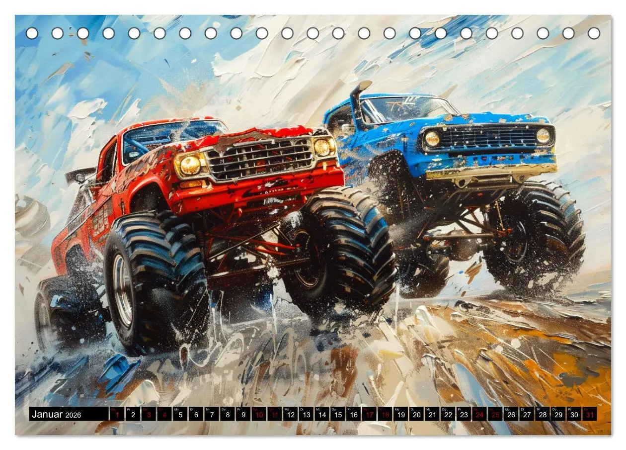 Bild: 9783457416877 | Wilde Monstertrucks (Tischkalender 2026 DIN A5 quer), CALVENDO...