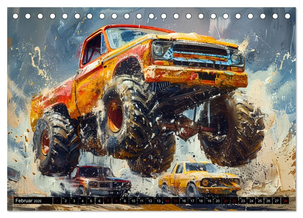 Bild: 9783457416877 | Wilde Monstertrucks (Tischkalender 2026 DIN A5 quer), CALVENDO...