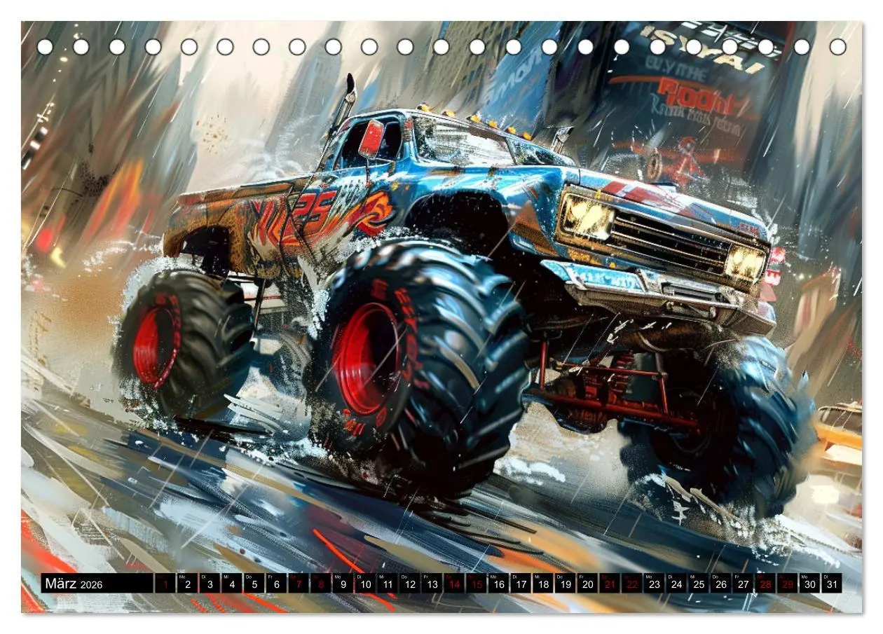 Bild: 9783457416877 | Wilde Monstertrucks (Tischkalender 2026 DIN A5 quer), CALVENDO...