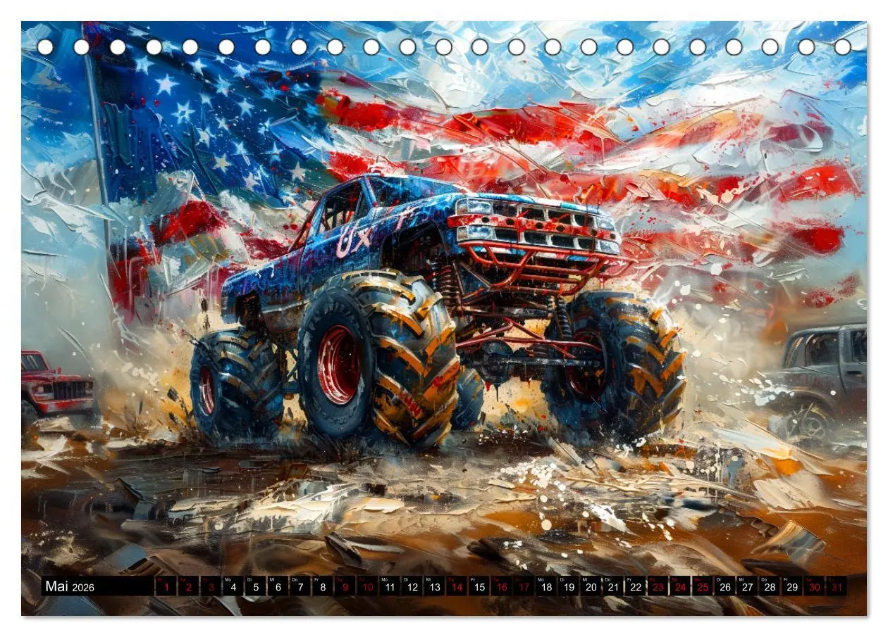 Bild: 9783457416877 | Wilde Monstertrucks (Tischkalender 2026 DIN A5 quer), CALVENDO...
