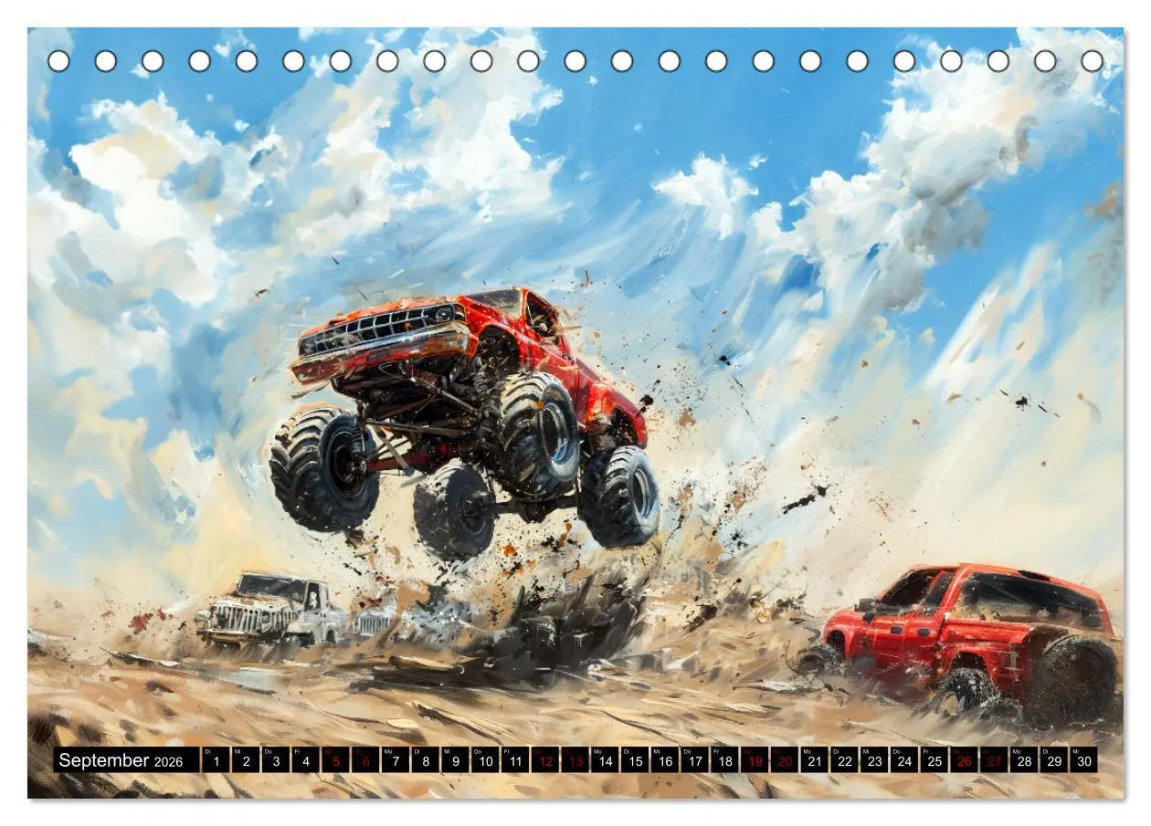 Bild: 9783457416877 | Wilde Monstertrucks (Tischkalender 2026 DIN A5 quer), CALVENDO...
