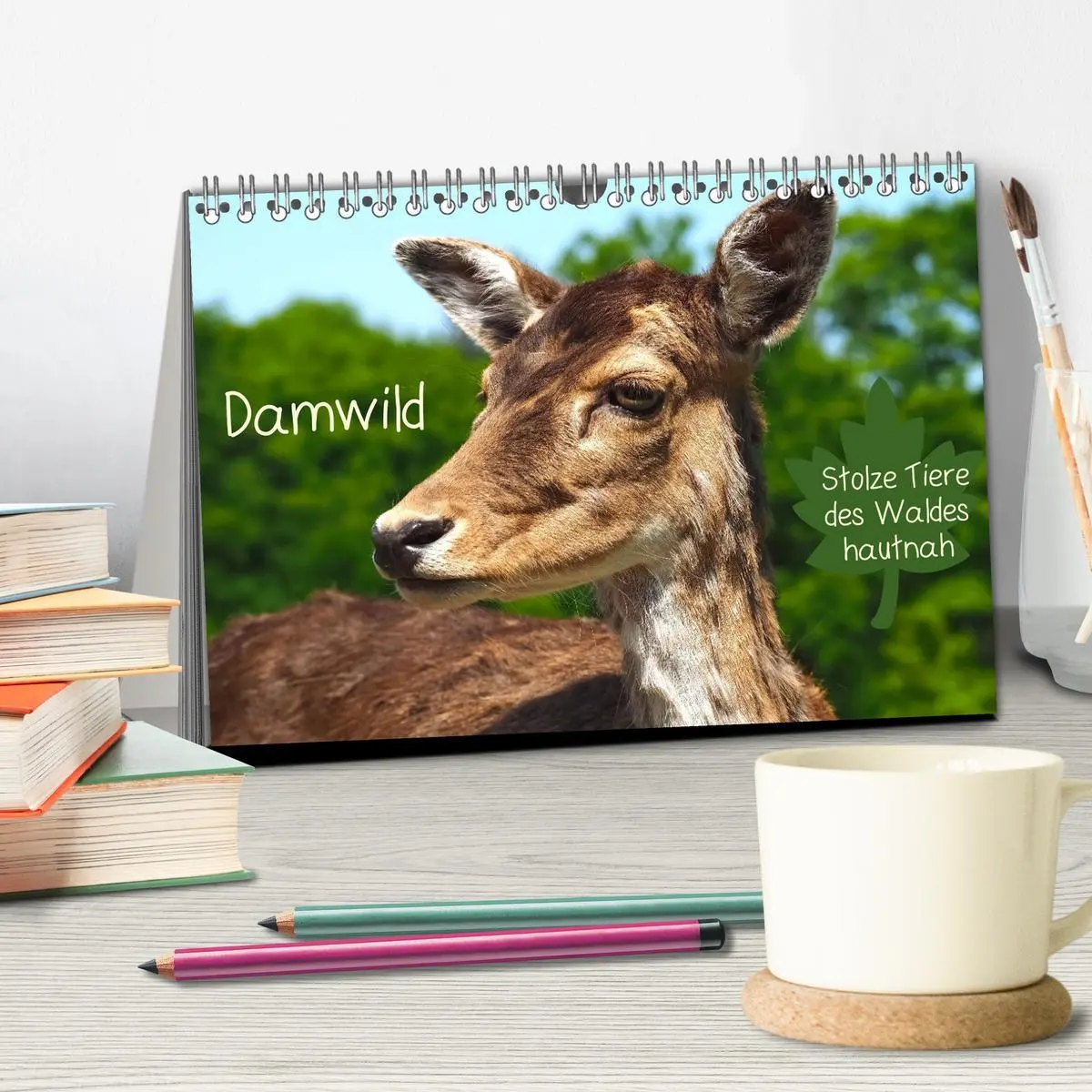Bild: 9783457586877 | Damwild - stolze Tiere des Waldes hautnah (Tischkalender 2026 DIN...
