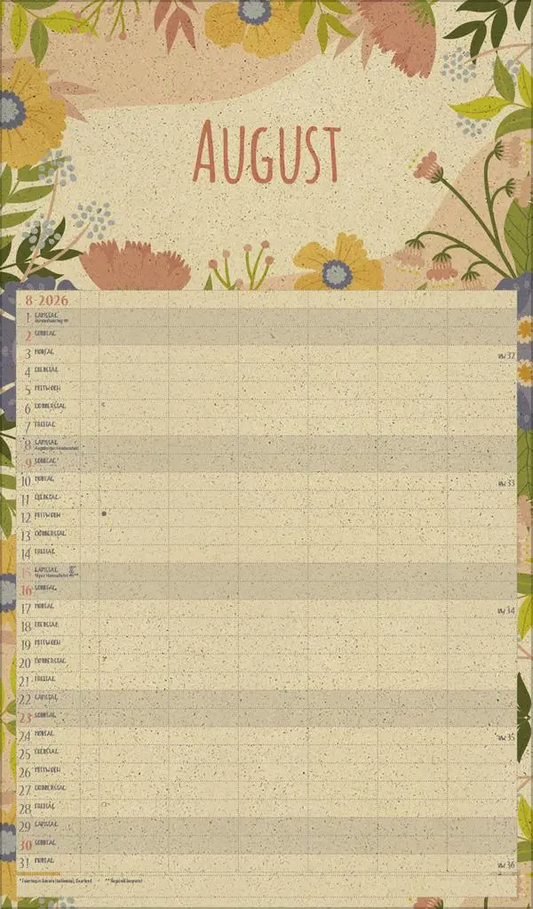 Bild: 9783731886877 | Familienplaner Art of Nature aus Graspapier 2026 | Verlag Korsch