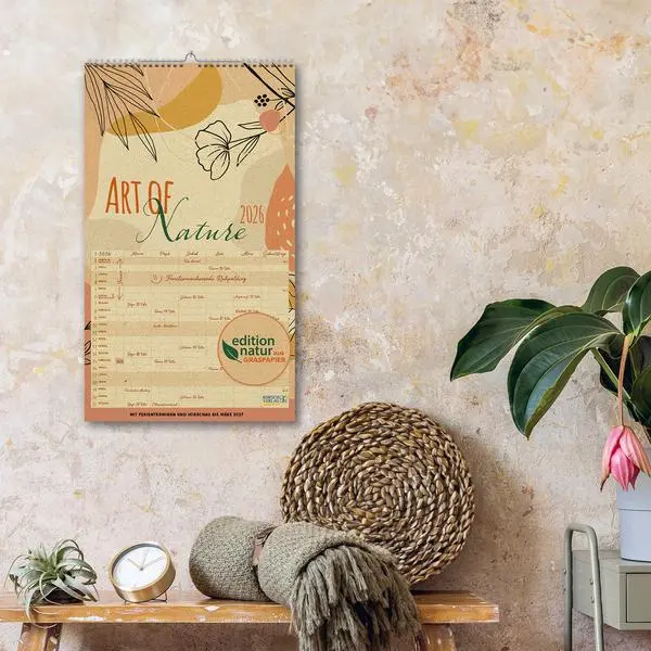 Bild: 9783731886877 | Familienplaner Art of Nature aus Graspapier 2026 | Verlag Korsch