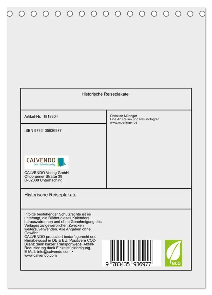 Bild: 9783435936977 | Historische Reiseplakate (Tischkalender 2025 DIN A5 hoch), CALVENDO...