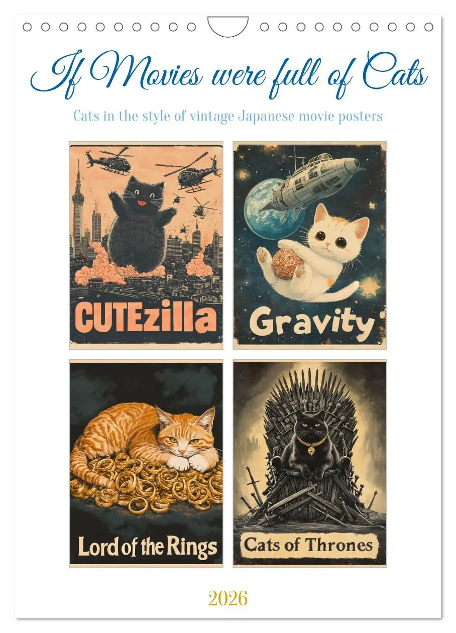 Cover: 9783457266977 | If Movies where full of Cats (Wall Calendar 2026 DIN A4 portrait),...