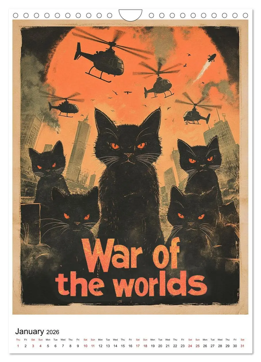 Bild: 9783457266977 | If Movies where full of Cats (Wall Calendar 2026 DIN A4 portrait),...