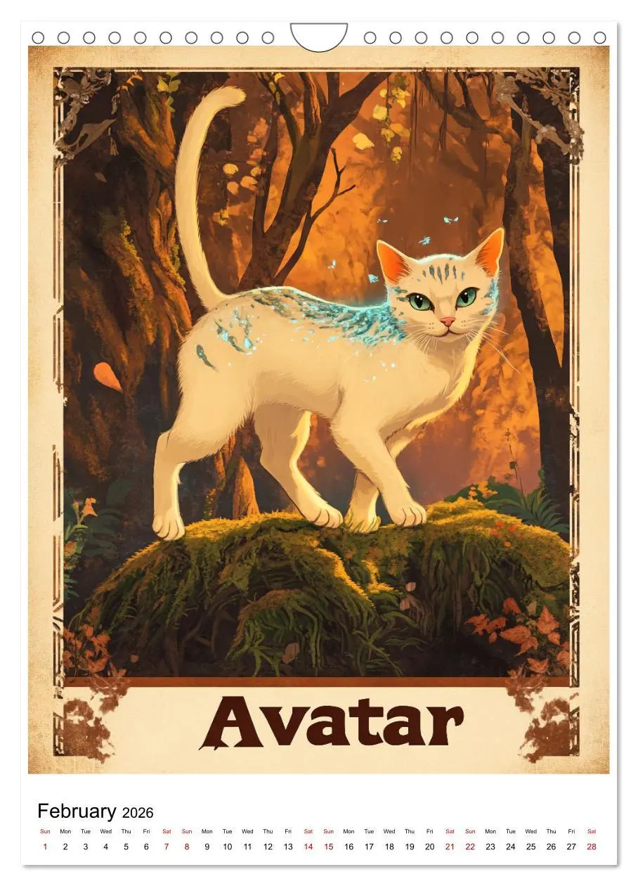 Bild: 9783457266977 | If Movies where full of Cats (Wall Calendar 2026 DIN A4 portrait),...