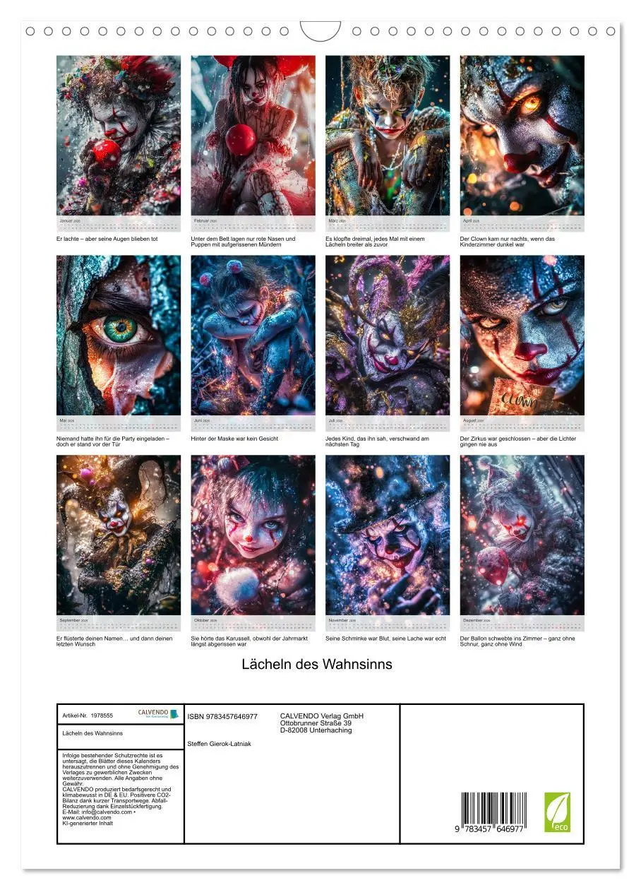 Bild: 9783457646977 | Lächeln des Wahnsinns (Wandkalender 2026 DIN A3 hoch), CALVENDO...