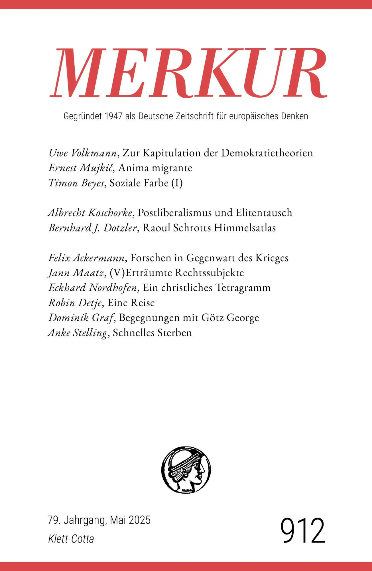 Cover: 9783608976977 | MERKUR 5/2025, Jg.79 | Nr. 912, Heft 05, Mai 2025 | Demand (u. a.)