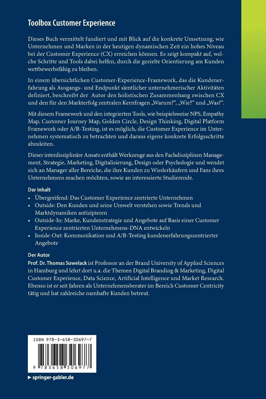 Rückseite: 9783658306977 | Toolbox Customer Experience | Thomas Suwelack | Taschenbuch | x | 2020