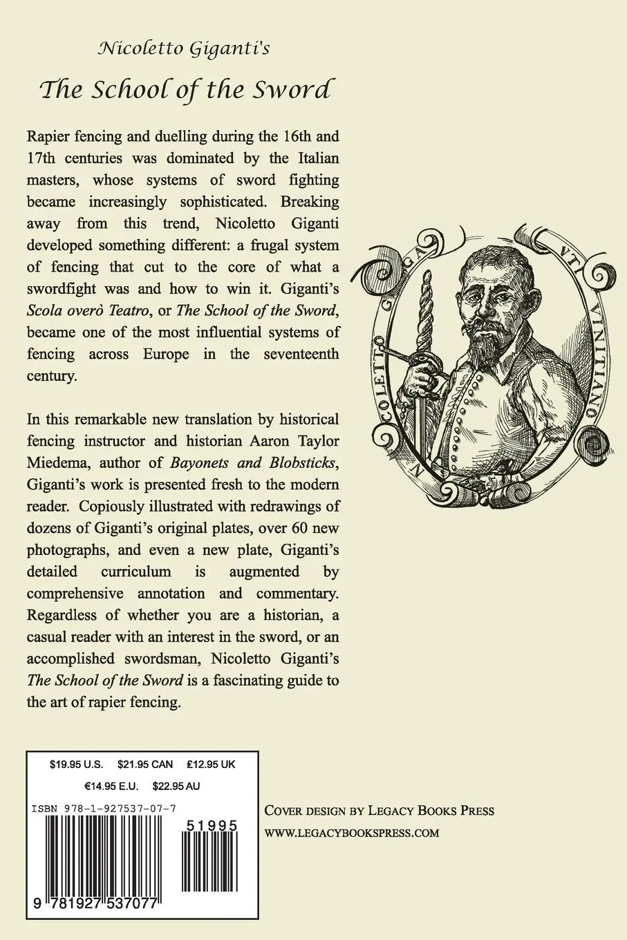 Rückseite: 9781927537077 | Nicoletto Giganti's the School of the Sword | Nicoletto Giganti | Buch