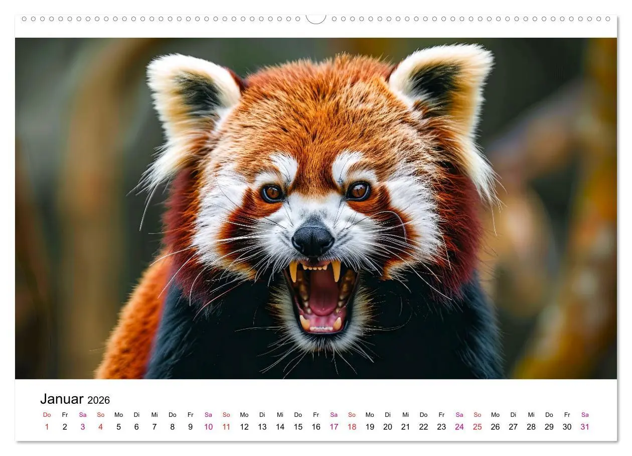 Bild: 9783457397077 | Der Rote Panda (Wandkalender 2026 DIN A2 quer), CALVENDO...
