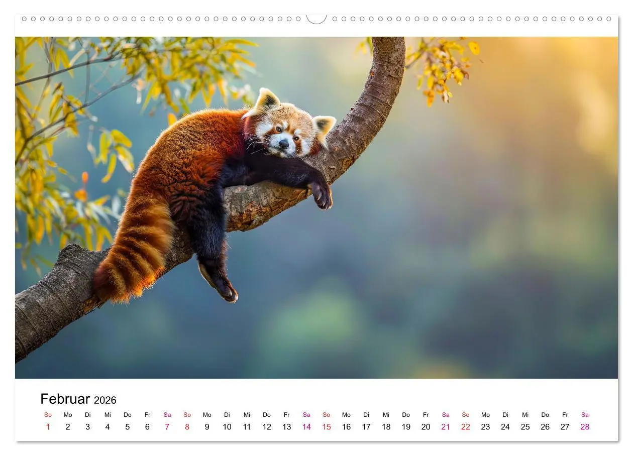 Bild: 9783457397077 | Der Rote Panda (Wandkalender 2026 DIN A2 quer), CALVENDO...