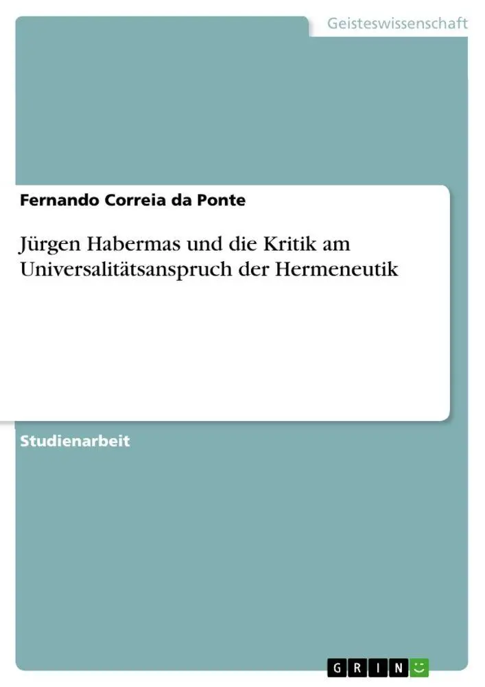Cover: 9783640757077 | Jürgen Habermas und die Kritik am Universalitätsanspruch der...