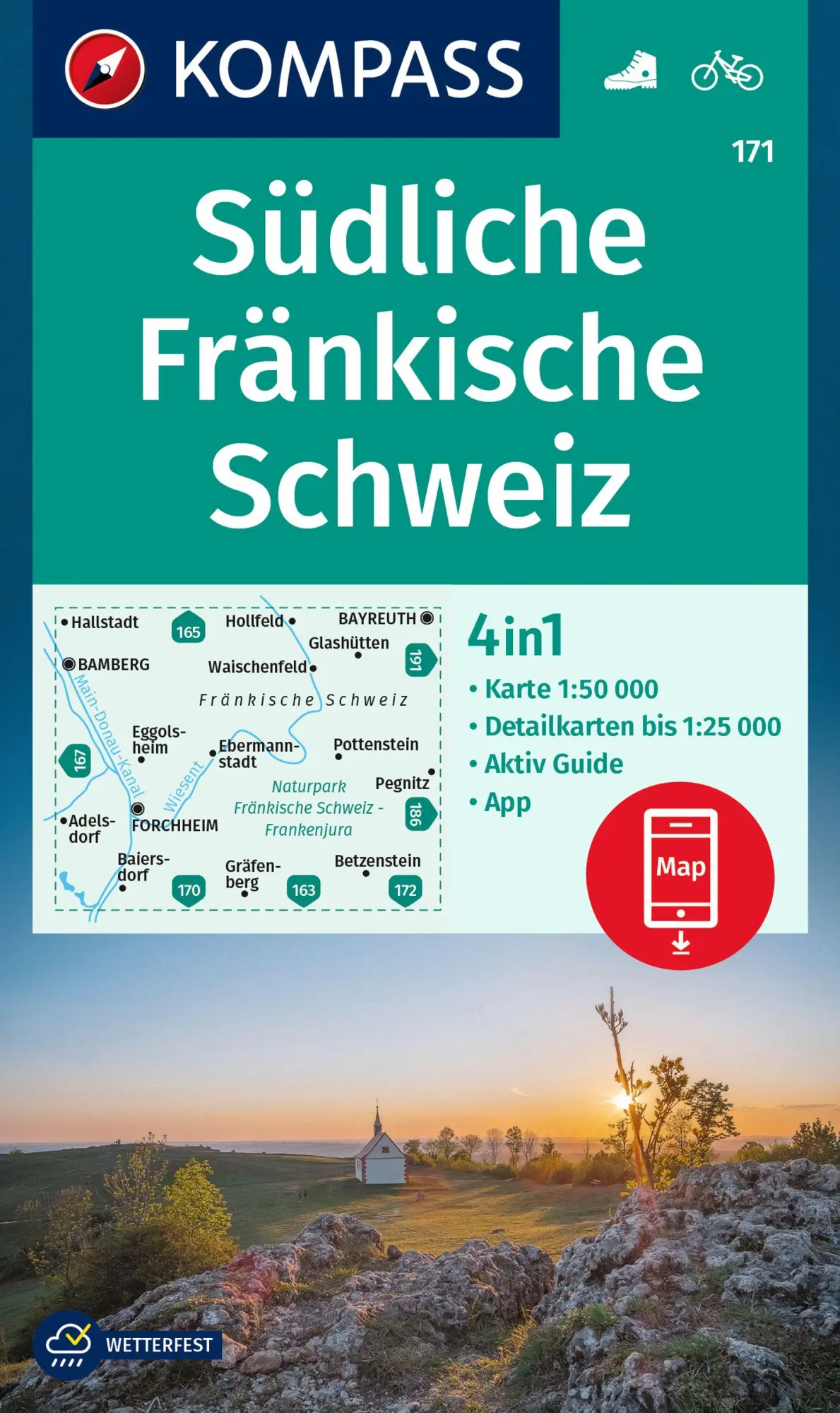 Cover: 9783991217077 | KOMPASS Wanderkarte 171 Südliche Fränkische Schweiz 1:50.000 | Deutsch