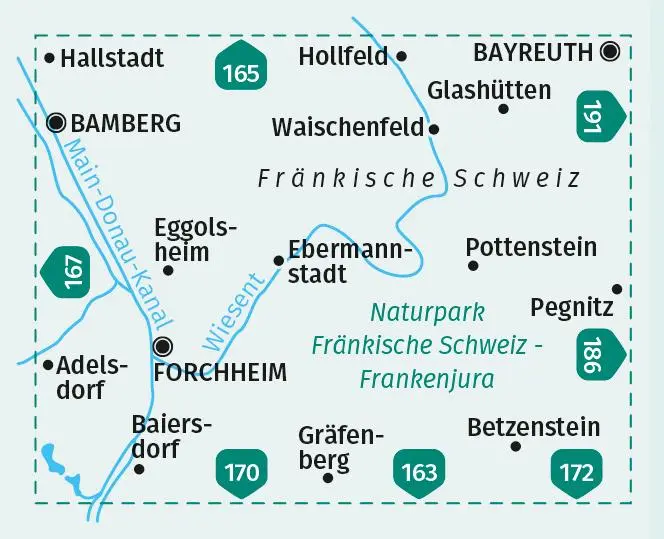 Bild: 9783991217077 | KOMPASS Wanderkarte 171 Südliche Fränkische Schweiz 1:50.000 | Deutsch