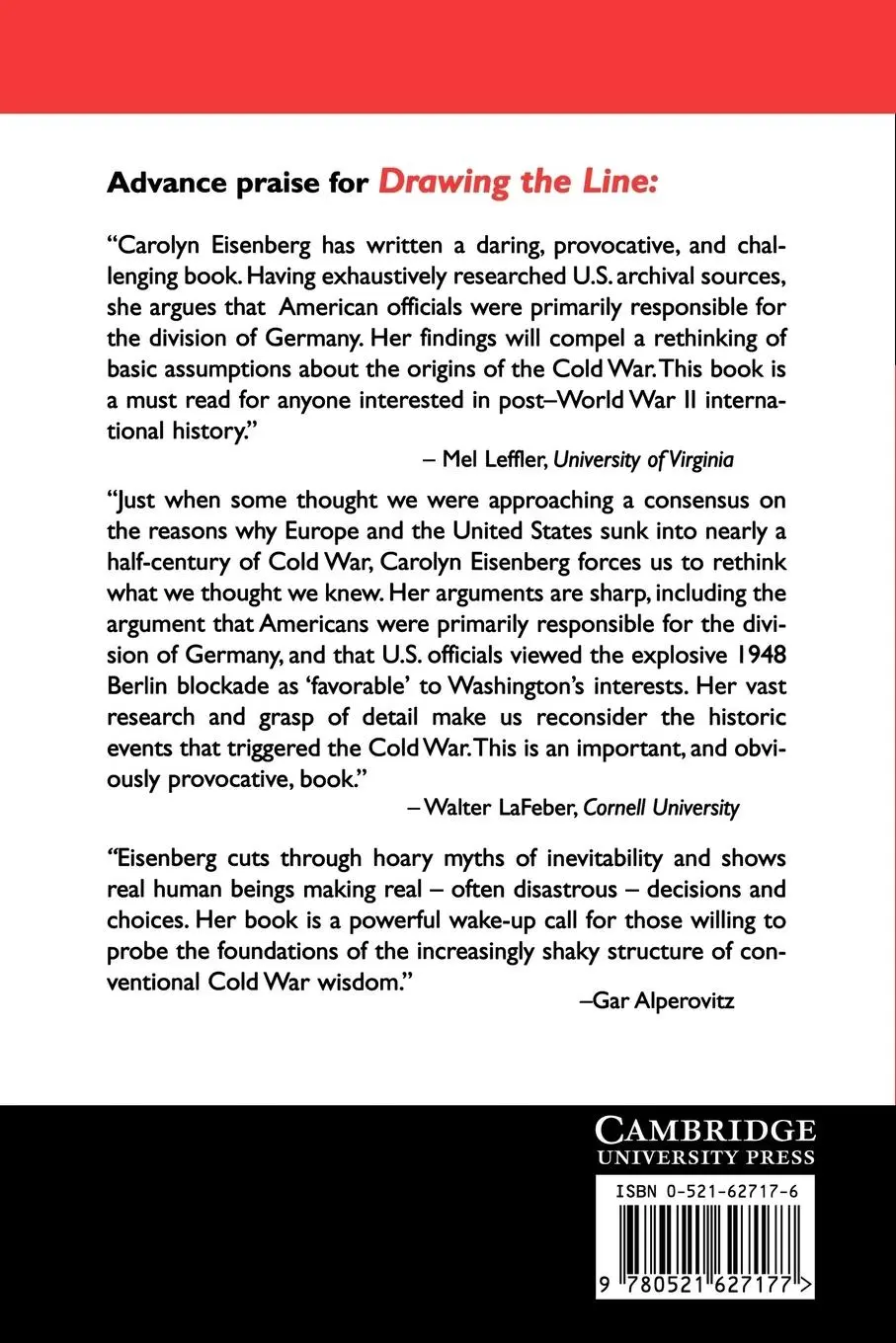 Rückseite: 9780521627177 | Drawing the Line | The American Decision to Divide Germany, 1944 1949
