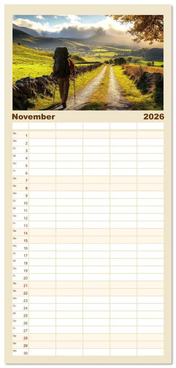 Bild: 9783516617177 | Familienplaner 2026 - Camino de Santiago - Jakobsweg mit 5 Spalten...