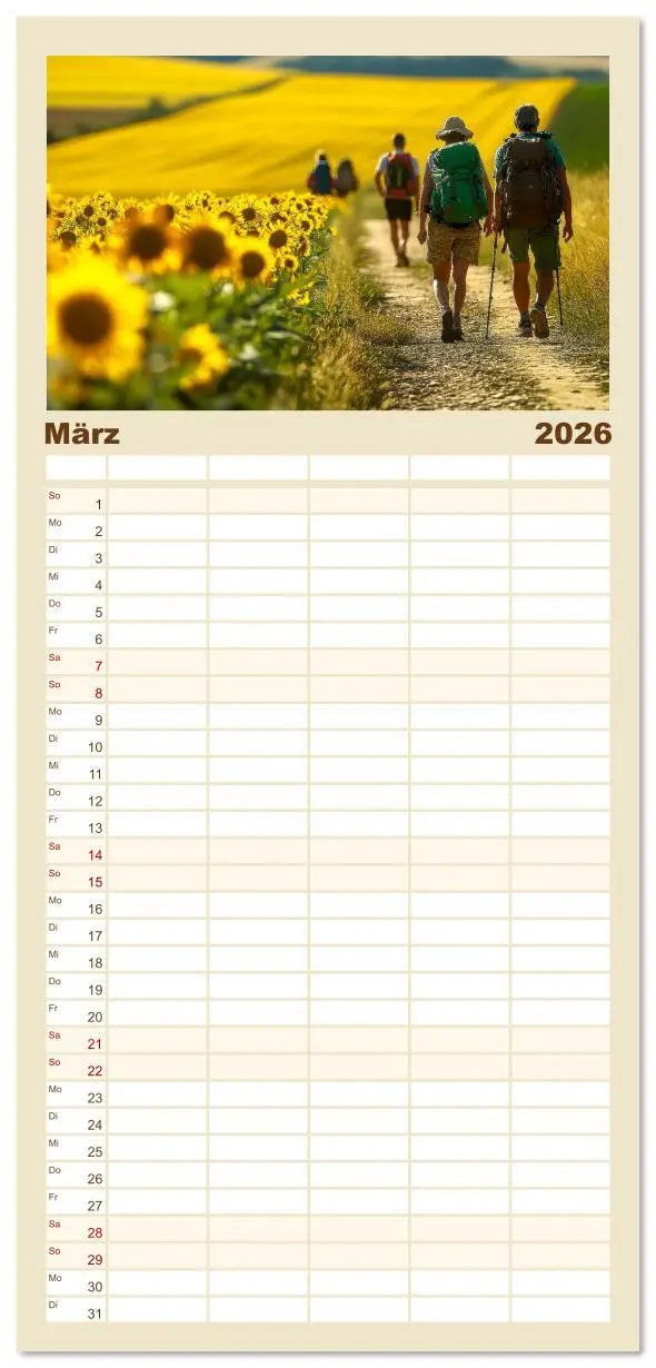 Bild: 9783516617177 | Familienplaner 2026 - Camino de Santiago - Jakobsweg mit 5 Spalten...