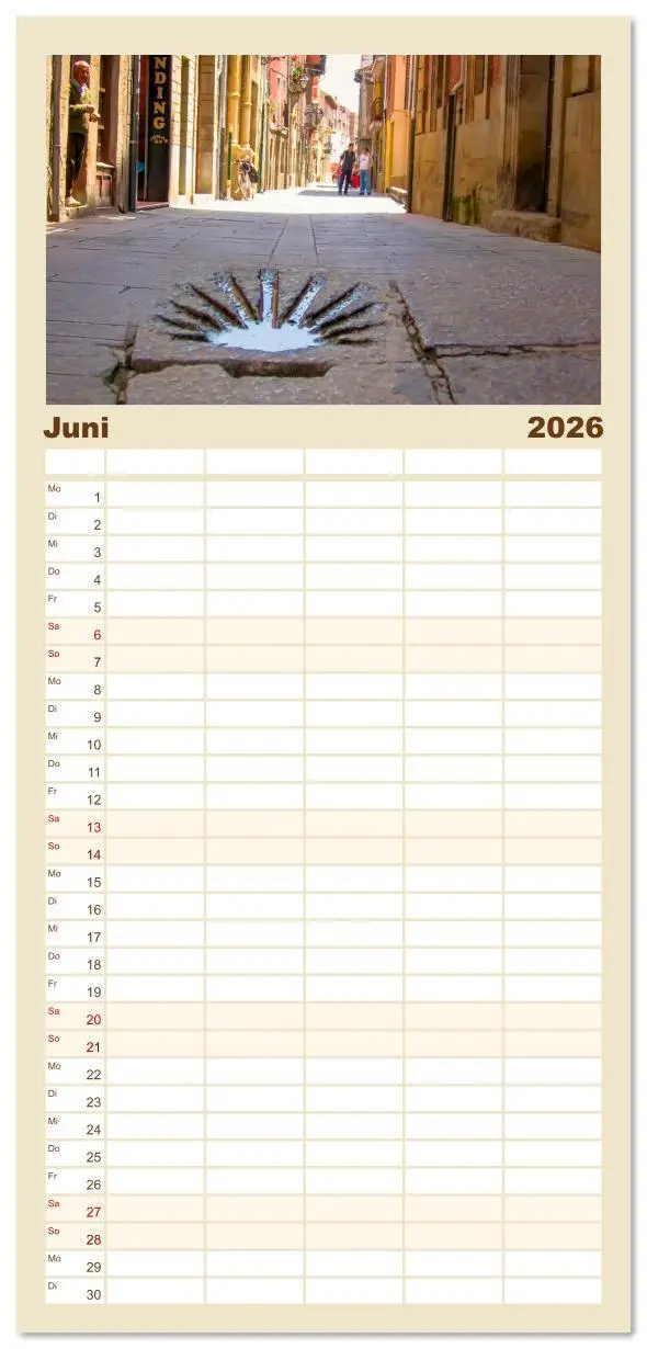 Bild: 9783516617177 | Familienplaner 2026 - Camino de Santiago - Jakobsweg mit 5 Spalten...