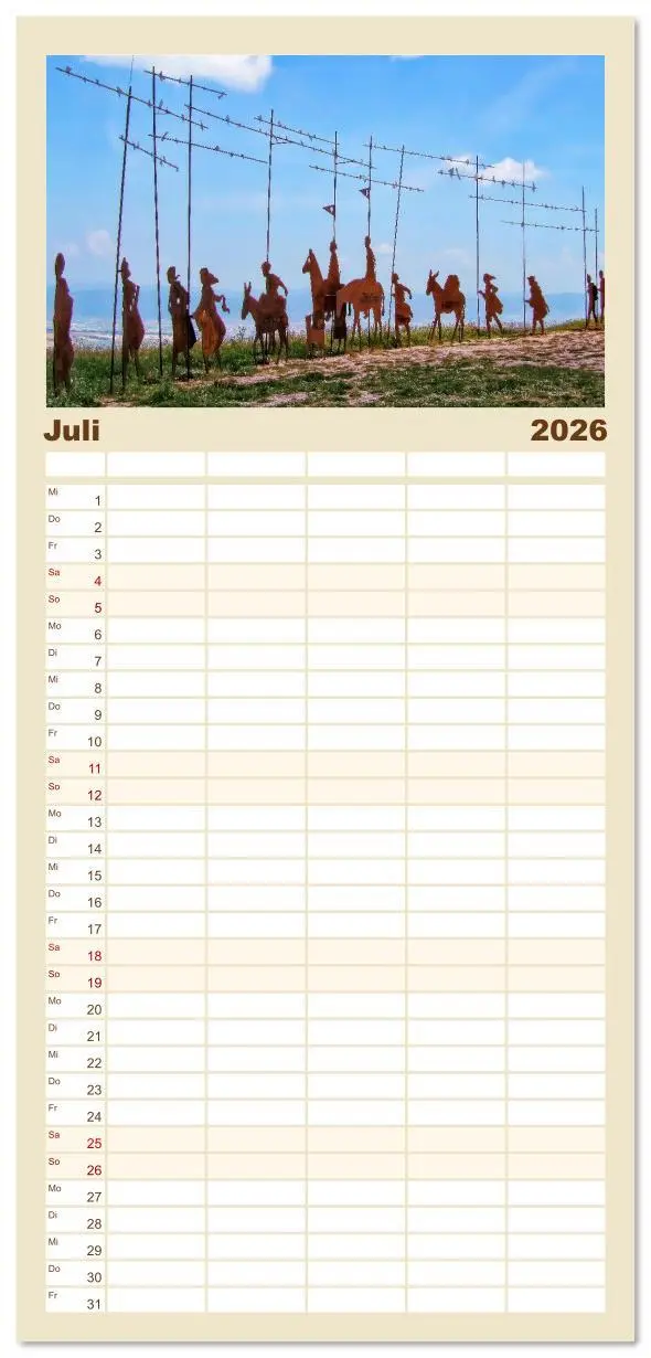 Bild: 9783516617177 | Familienplaner 2026 - Camino de Santiago - Jakobsweg mit 5 Spalten...