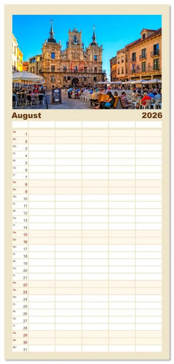 Bild: 9783516617177 | Familienplaner 2026 - Camino de Santiago - Jakobsweg mit 5 Spalten...