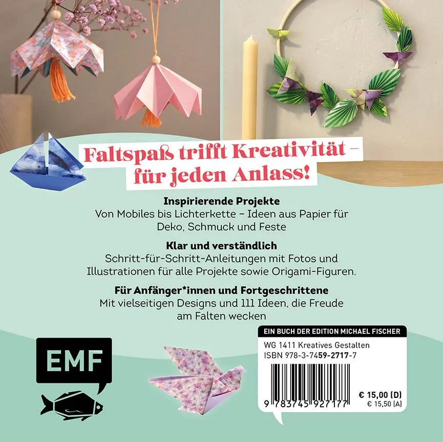 Rückseite: 9783745927177 | 333 Origami Das Bastelbuch | Eva Maria Berg | Buch | 240 S. | Deutsch