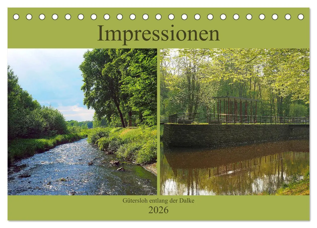 Cover: 9783457827277 | Impressionen - Gütersloh entlang der Dalke (Tischkalender 2026 DIN...