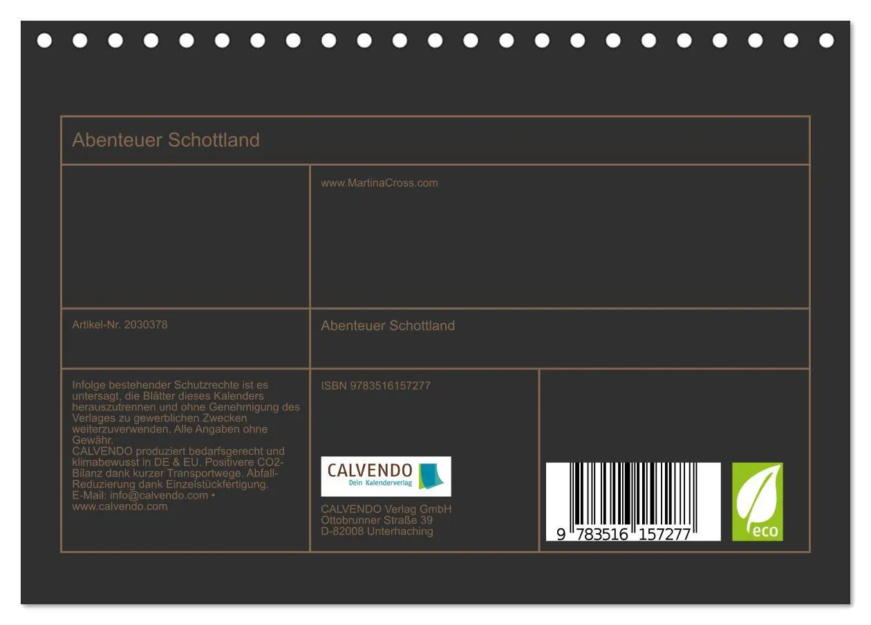 Bild: 9783516157277 | Abenteuer Schottland (Tischkalender 2026 DIN A5 quer), CALVENDO...