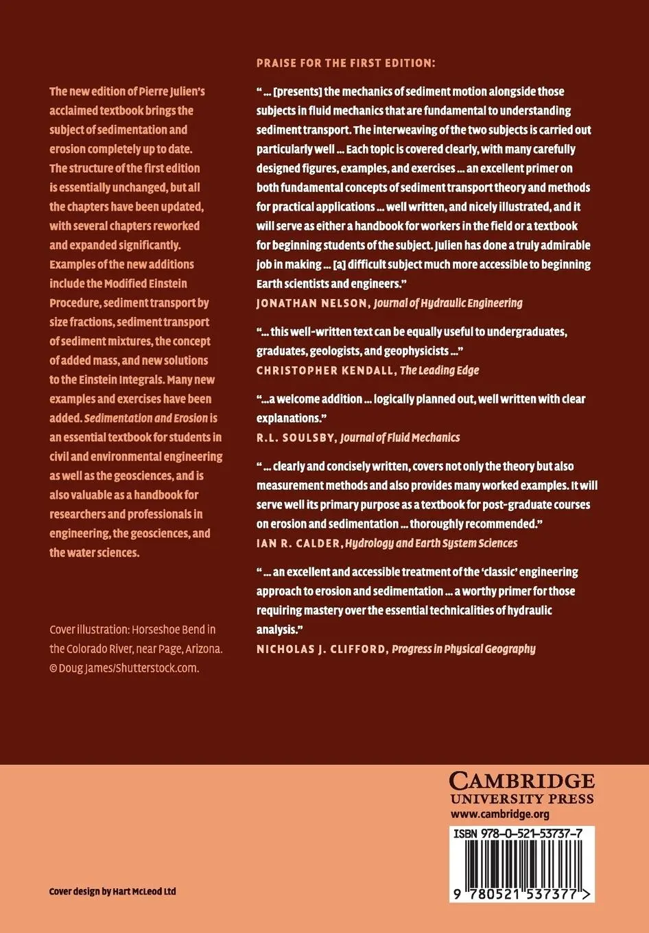 Rückseite: 9780521537377 | Erosion and Sedimentation | Pierre Y. Julien | Taschenbuch | Englisch