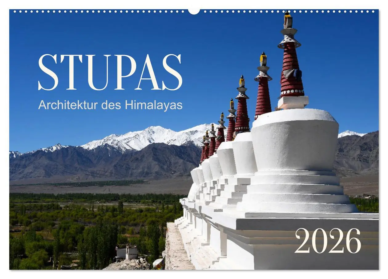 Cover: 9783457507377 | Stupas - Architektur des Himalayas (Wandkalender 2026 DIN A2 quer),...