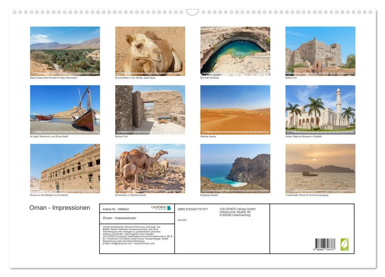 Bild: 9783457747377 | Oman - Impressionen (Wandkalender 2026 DIN A2 quer), CALVENDO...