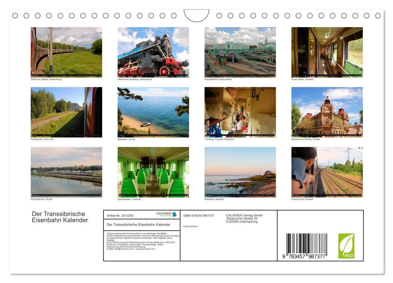 Bild: 9783457987377 | Der Transsibirische Eisenbahn Kalender (Wandkalender 2026 DIN A4...