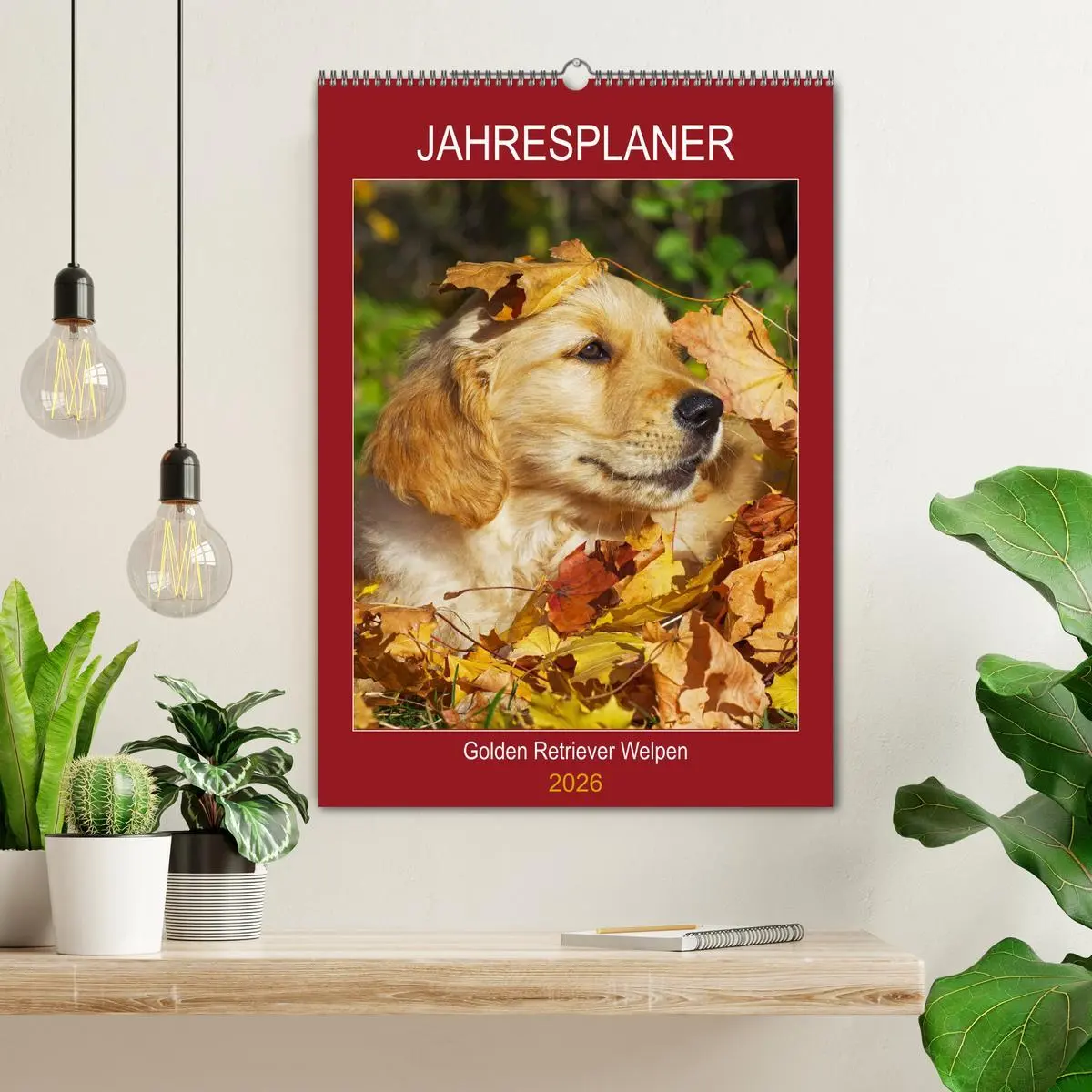 Bild: 9783516387377 | Jahresplaner Golden Retriever Welpen (Wandkalender 2026 DIN A2...
