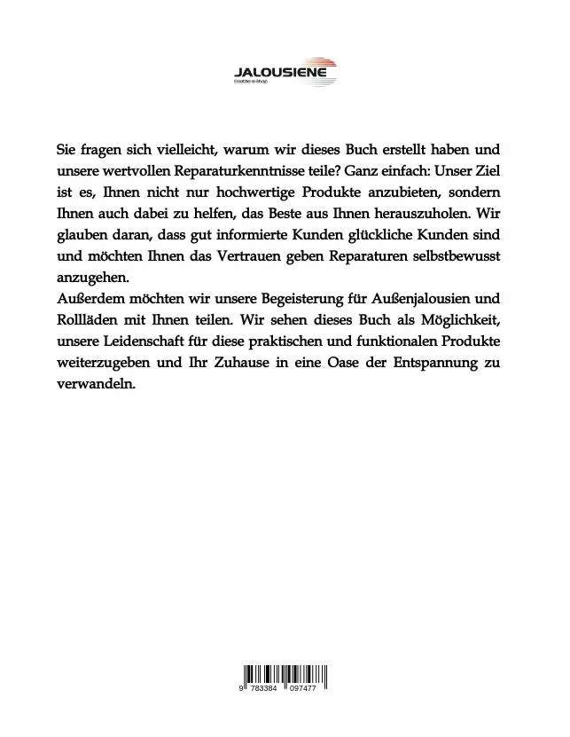 Rückseite: 9783384097477 | Reparaturanleitungen für Außenjalousien und Rollläden | Knecht | Buch