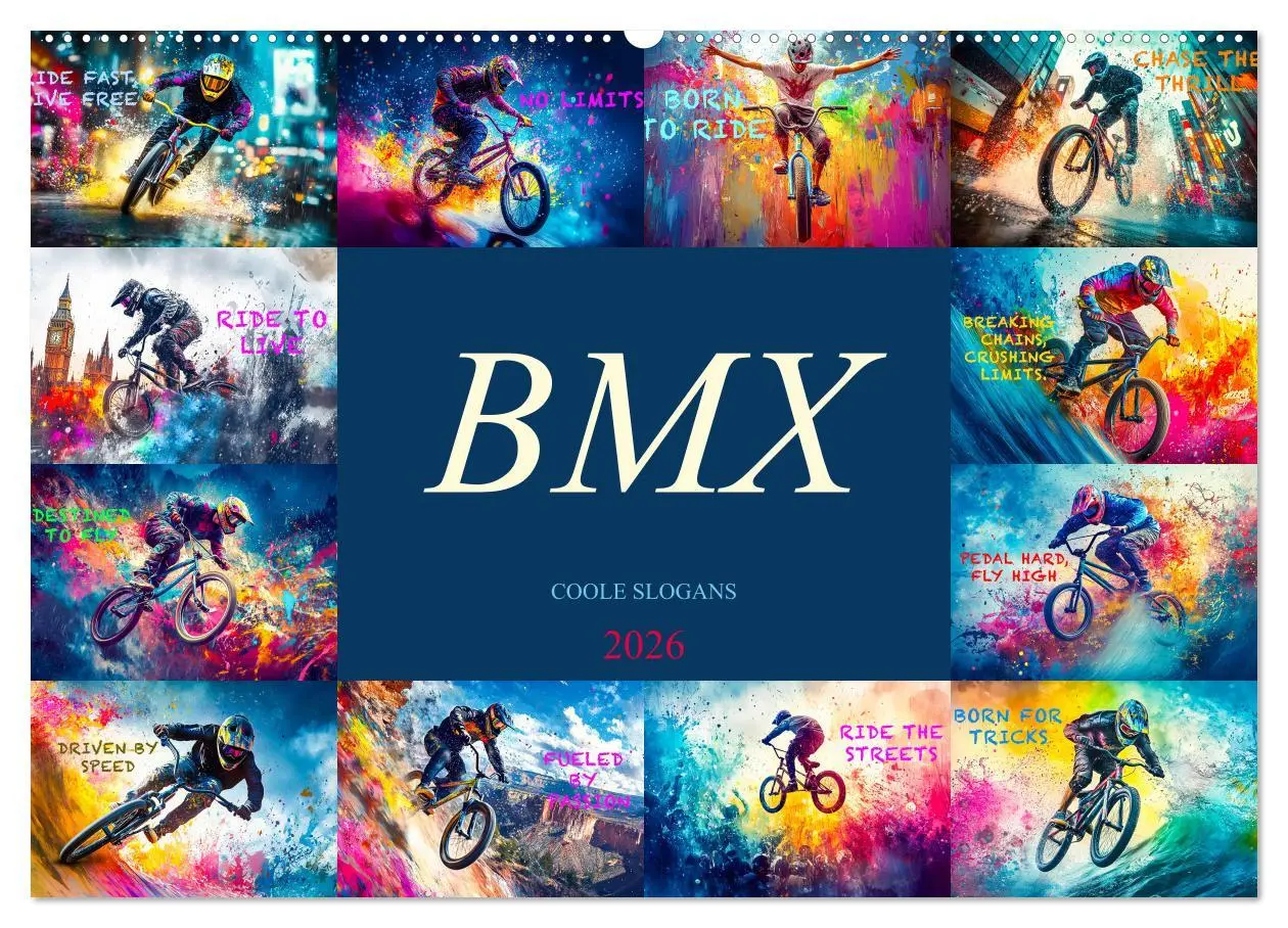 Cover: 9783457357477 | BMX - Coole Slogans (Wandkalender 2026 DIN A2 quer), CALVENDO...