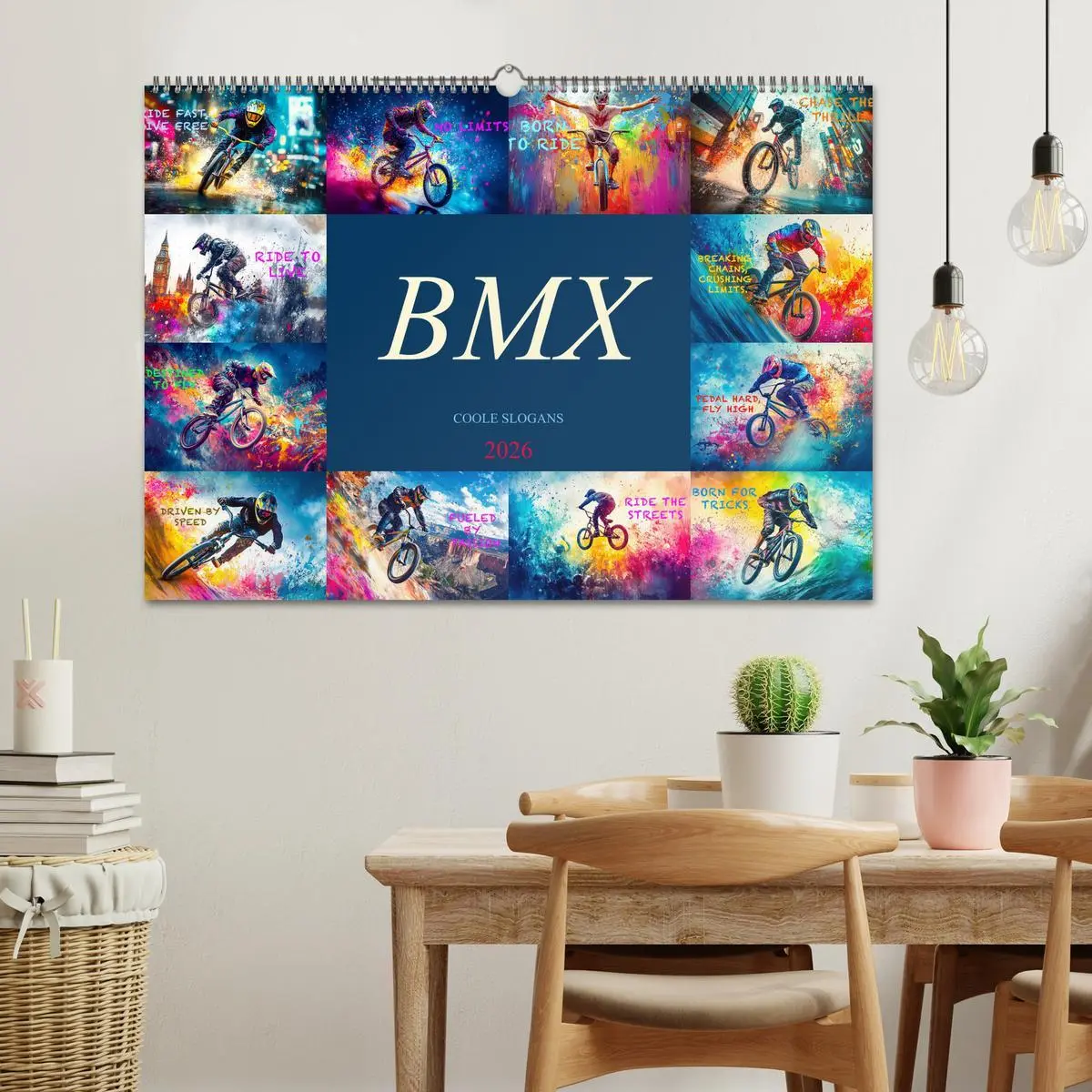 Bild: 9783457357477 | BMX - Coole Slogans (Wandkalender 2026 DIN A2 quer), CALVENDO...
