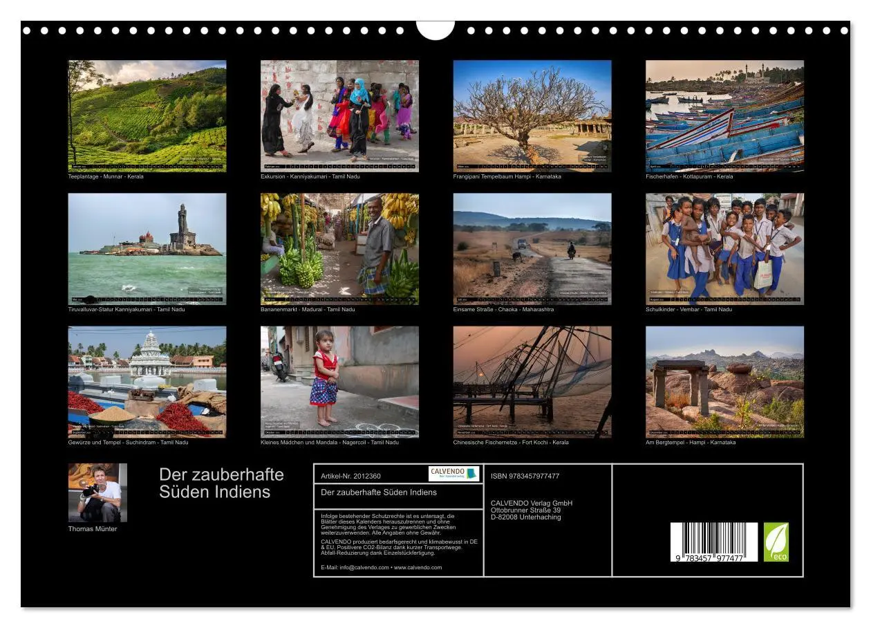 Bild: 9783457977477 | Der zauberhafte Süden Indiens (Wandkalender 2026 DIN A3 quer),...